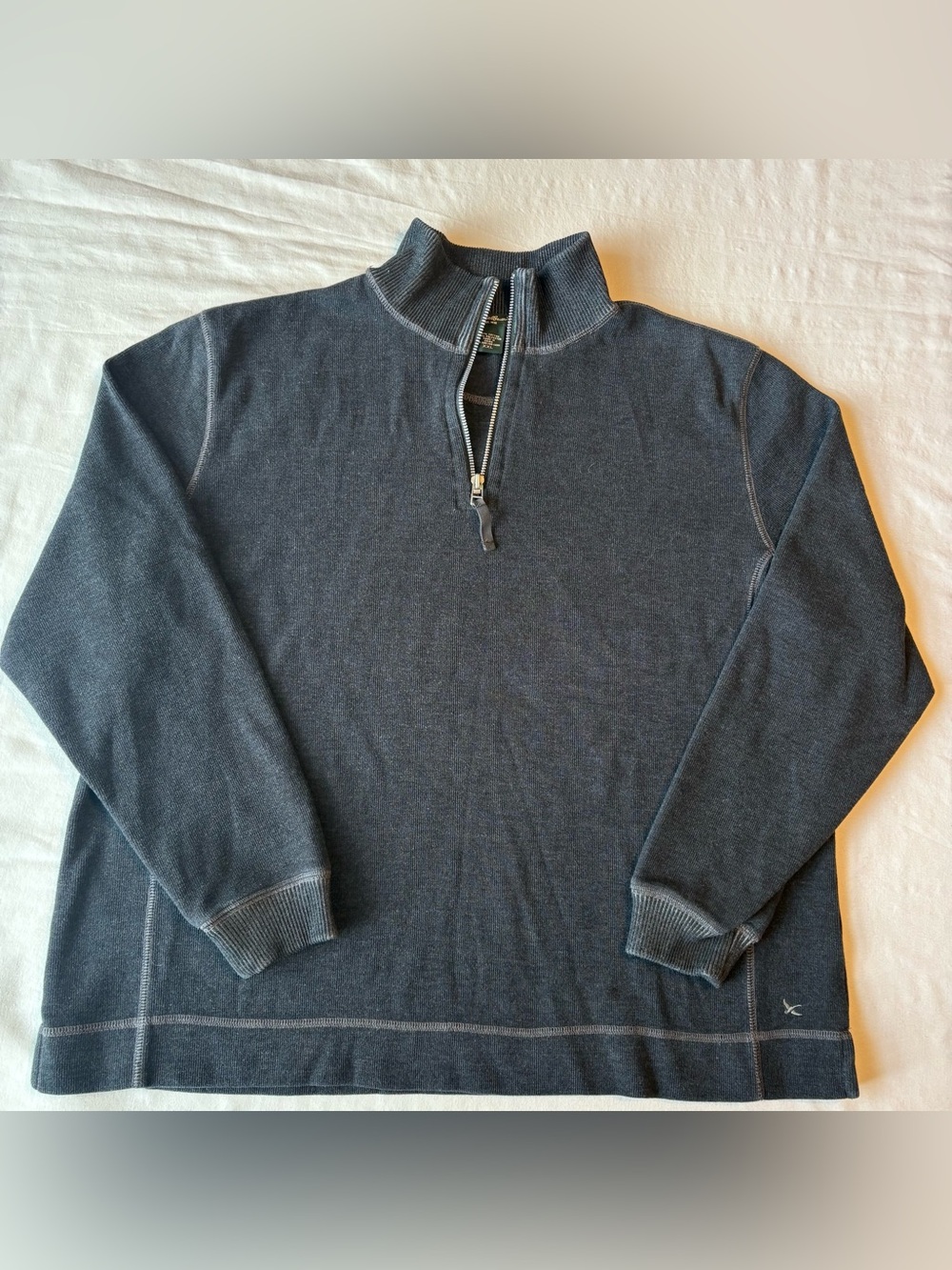 Vintage Eddie Bauer Men's Charcoal 1/4 Zip Pullover Size XXL